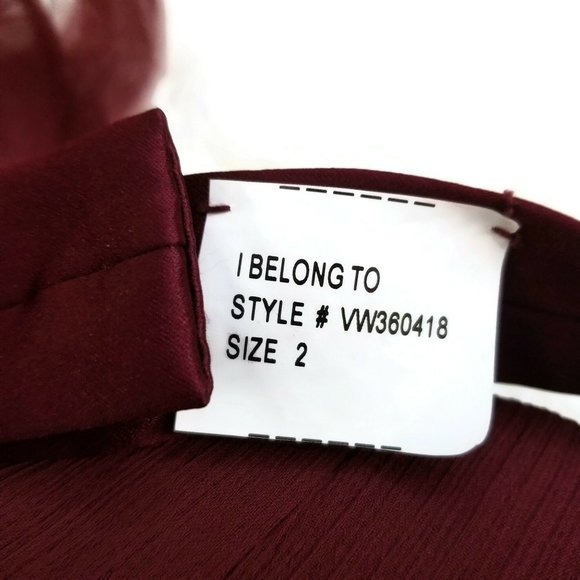 WHITE by Vera Wang VW360418 Halter Surplice Neckline Bridesmaids Gown Sz 2 Wine - Picture 9 of 9